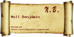 Noll Benjámin névjegykártya